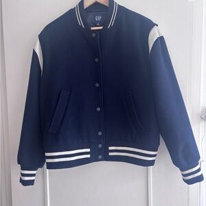 Gap Recycled Wool Blend Varsity Jacket - Women's Medium